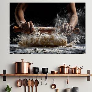 Cooking Wall Art, Chef Gift, Pizza Canvas Art, Pizzeria Wall Decor, Cook Gift, Kitchen Wall Decor, Kitchen Wall Art, Framed & Ready to Hang