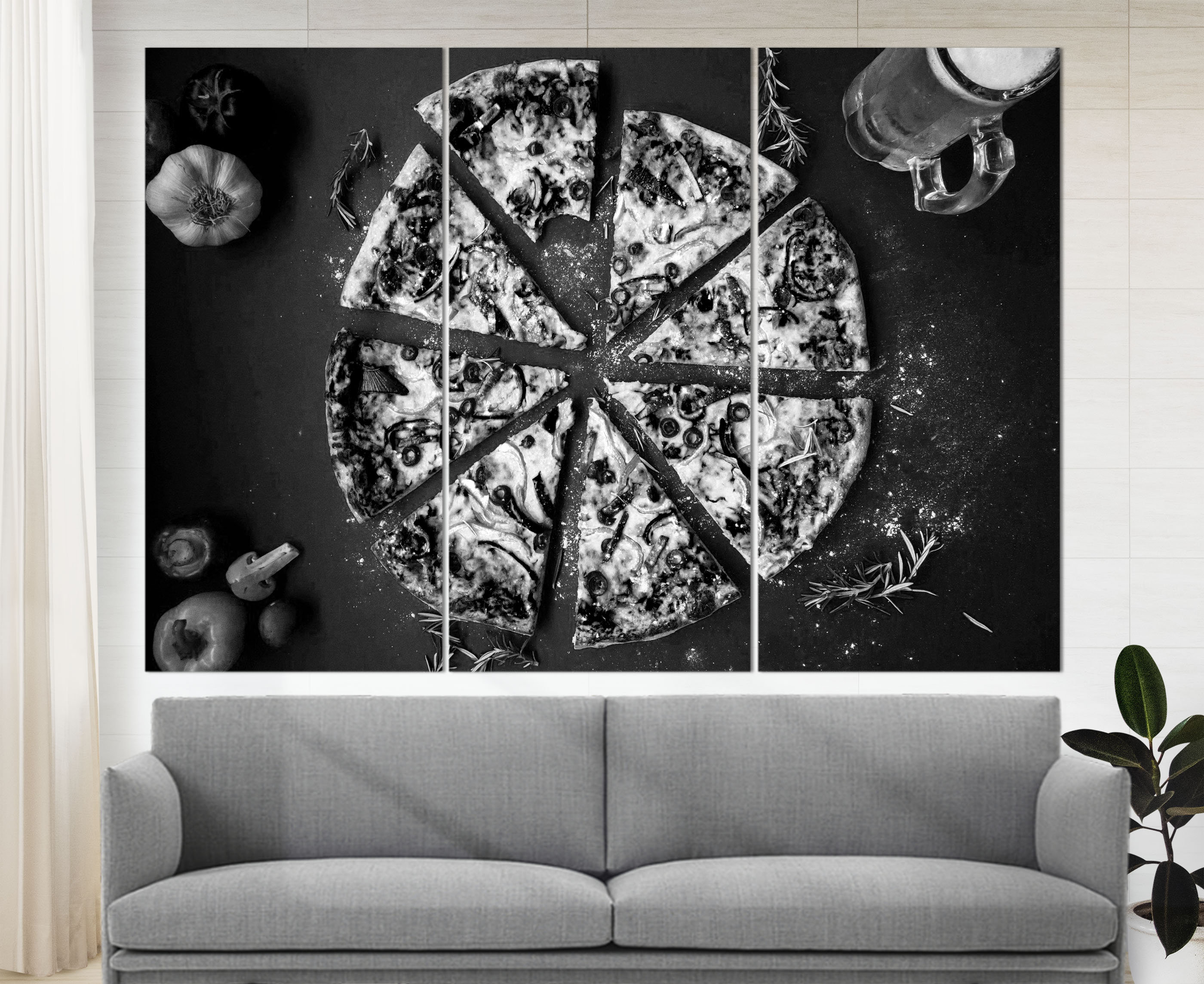 Pizza Canvas Art Pizza Print Pizza Wall Art Kitchen Wall Etsy