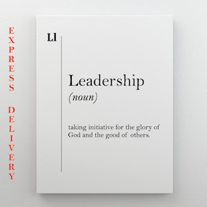 Arte en lienzo sobre liderazgo, definición de liderazgo, arte mural sobre liderazgo, regalo para líder, arte mural motivador, decoración de pared para oficina, regalo para jefe