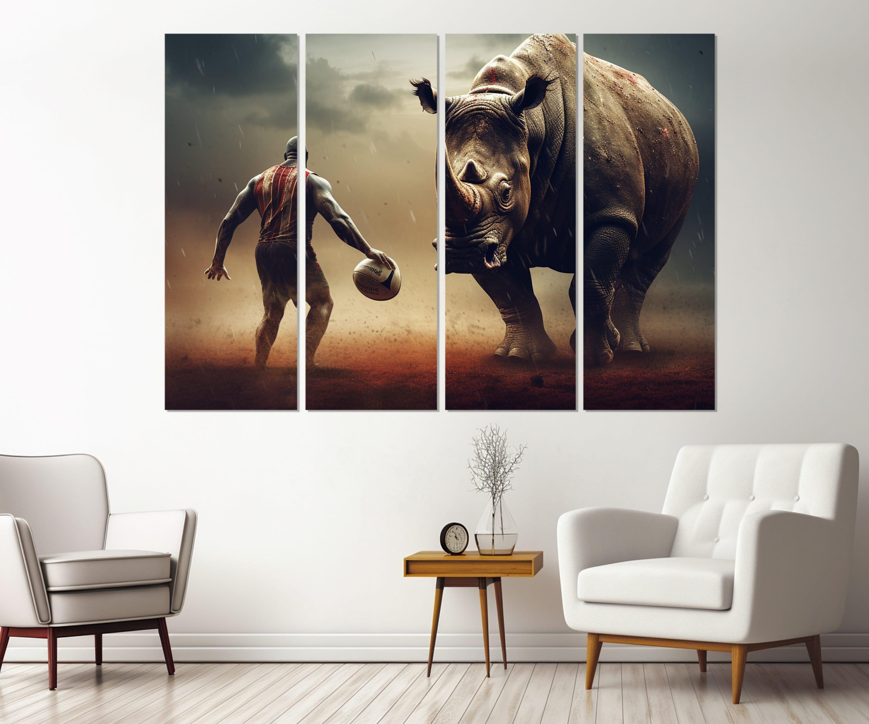 Rugby Wall Art, Rugby Canvas Print, Abstract Rugby Painting, Framed and ...
