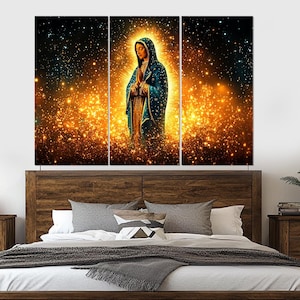 Our Lady of Guadalupe Canvas Print, Religious Wall Art, Virgin of Guadalupe Painting, Catholic Wall Art, Framed and Ready to Hang