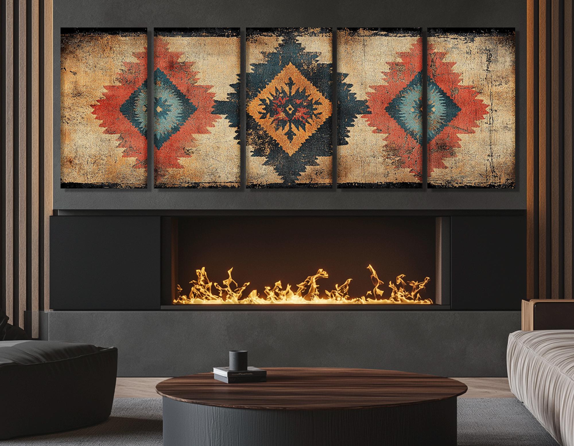 Rustic First Nations Rug Canvas Print, First Nations Wall Art, Tribal ...