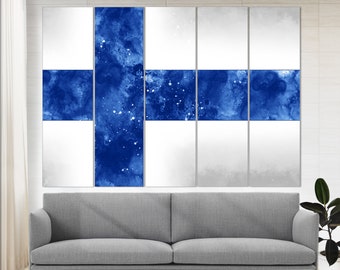 Finlandia bandera lienzo impresión, Finlandia arte de la pared, bandera de Finlandia impresión