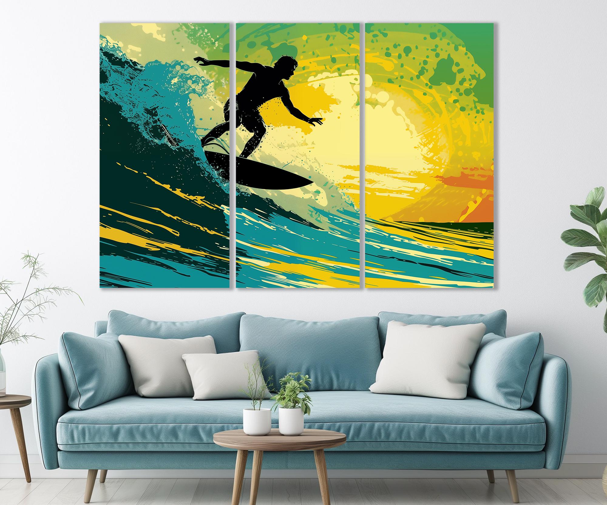 サーフィン テーマ 油彩画 小型 海、波、surfをテーマに描いた油彩画「surf on canvas」in VISSLA