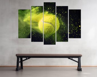Abstract Tennis Canvas Print, Tennis Wall Art, Tennis Player Gift, Tennis Wall Decor, Tennis Painting, Framed and Ready to Hang