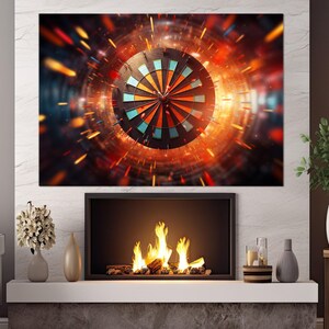 Abstract Darts Canvas Print, Darts Wall Art, Darts Player Gift, Business Wall Art, Sports Bar Wall Decor, Framed & Ready to Hang