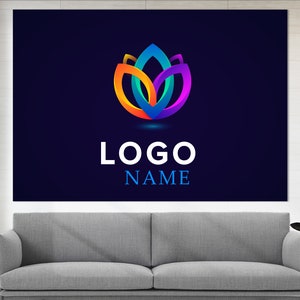 Your Company Logo Canvas Print, Custom Office Wall Decor, Custom Business Sign on Canvas, Custom Business Gift, Your Logo on Canvas