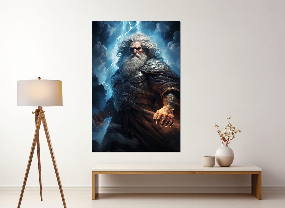 Zeus - God of Sky, Thunder and Lightning Canvas Print, Greek Mythology ...