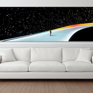 Abstract Star Travel Canvas Print, Fantasy Universe Wall Art, Future, Science Fiction Poster, Time Travel Canvas, Framed & Ready to Hang