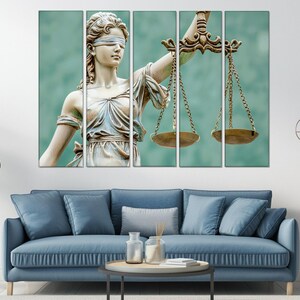 Lawyer Office Wall Decor, Lady Justice Canvas Print, Law Painting ...