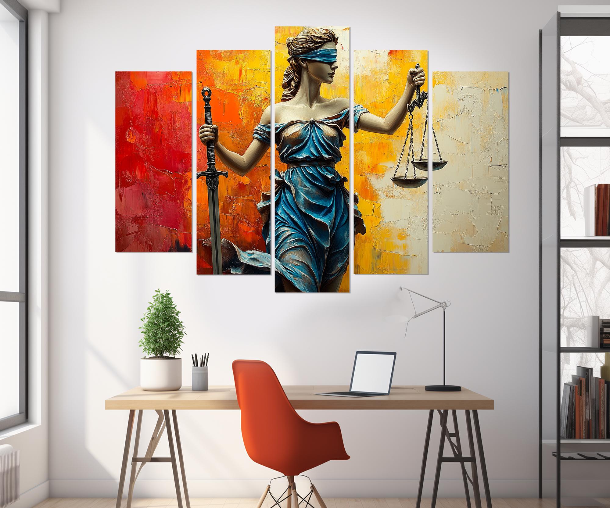 Abstract Lady Justice Canvas Print, Lawyer Office Wall Decor, Justice ...