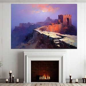 Great Wall of China Canvas Print, Chinese Wall Art, Great Wall of China Painting, China Painting, Framed and Ready to Hang