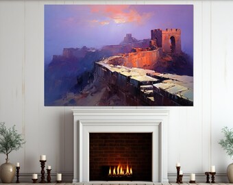 Great Wall of China Canvas Print, Chinese Wall Art, Framed and Ready to Hang