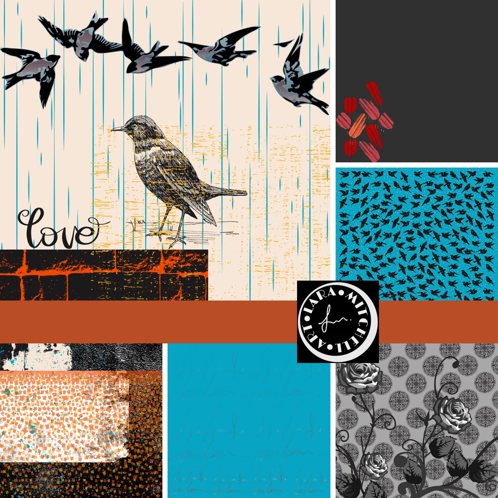 Bird Themed Paper Birds Scraps Scrapbook Paper Printable Etsy UK