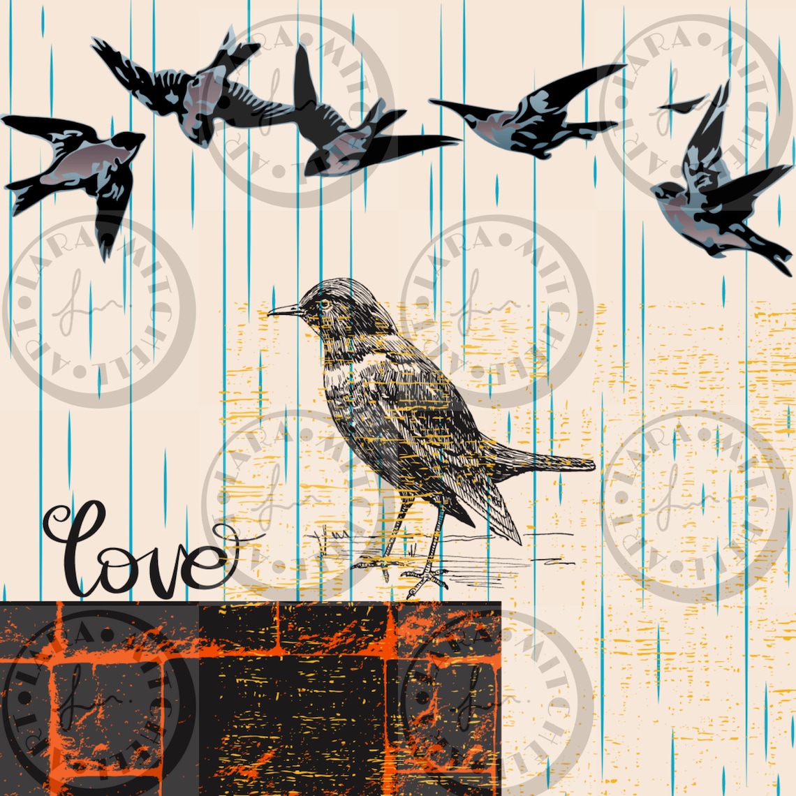 Bird Themed Paper Birds Scraps Scrapbook Paper Printable Etsy UK