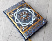 Handpainted mandala notebook Hardcover undated yoga journal Oriental art notebook Diary gift for woman Dot art notebook