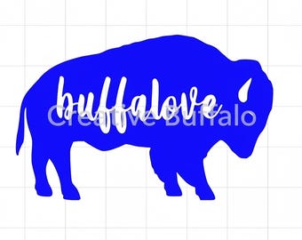 Archivo de corte SVG y PNG de Buffalove / Descarga digital para Cricut y Silhouette / Contorno de búfalo
