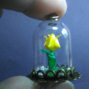 Origami Tulip in a bottle ( yellow, lavender  are available)