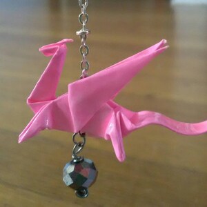 Pink Dragon Earrings with Mirror Ball Beads