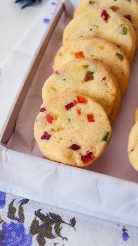 Candied Fruit Shortbread Cookies Etsy