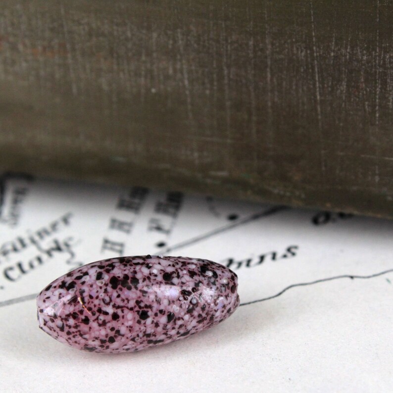 Vintage Japanese Picasso Speckled Amethyst Glass Beads Set of 6