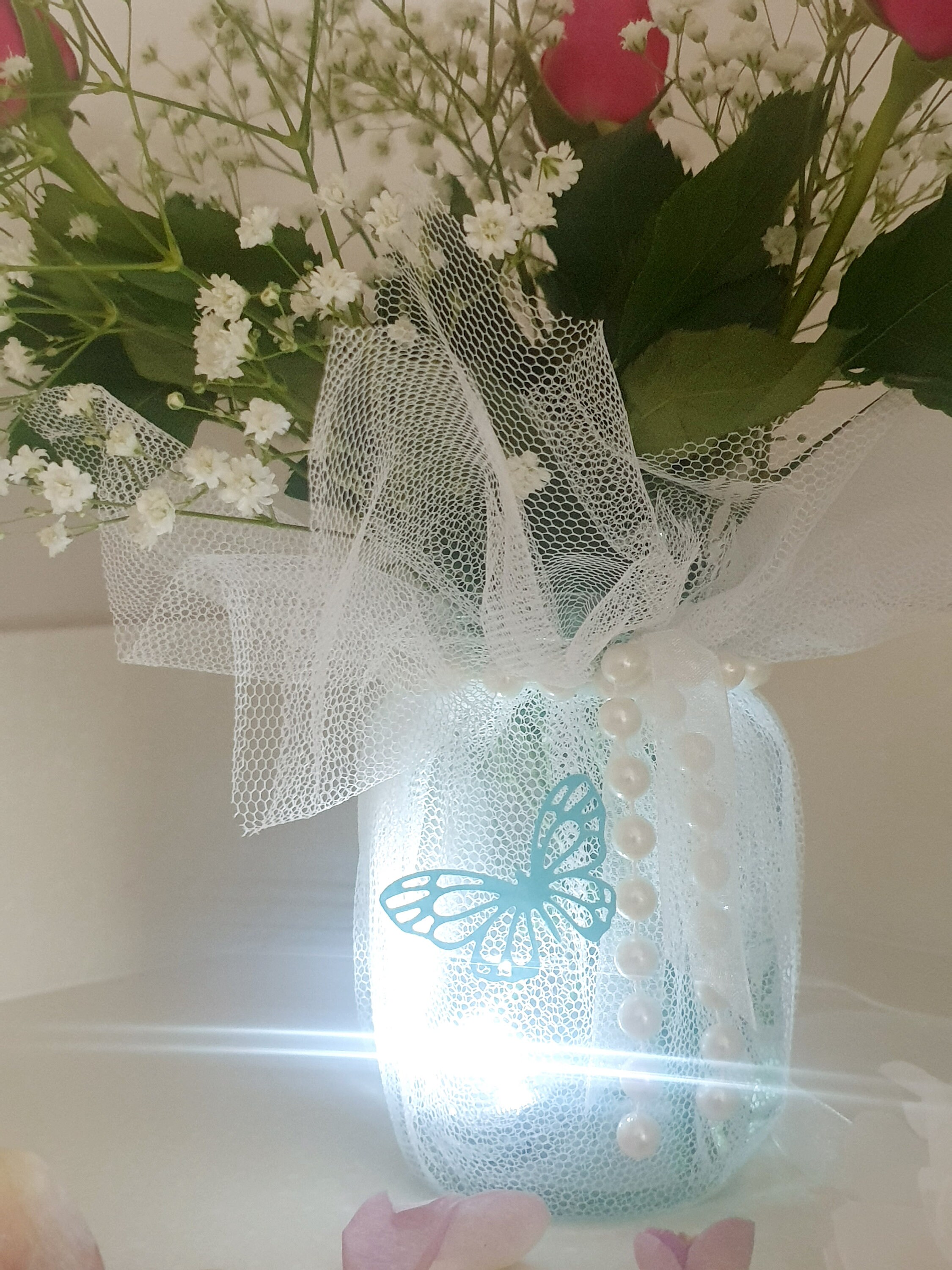 Decorated Wedding Flower Jam Jars | Etsy