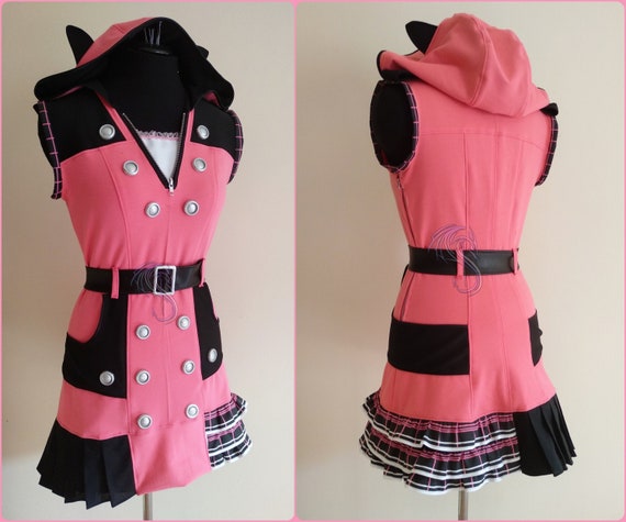 New Beautiful Kingdom Hearts Kairi Cosplay Costume Pink Dress Custom Size Suit