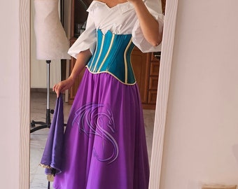  MYYH Women Anime Esmeralda Cosplay Dress Women Ball Gown Outfit  Halloween (L) : Clothing, Shoes & Jewelry