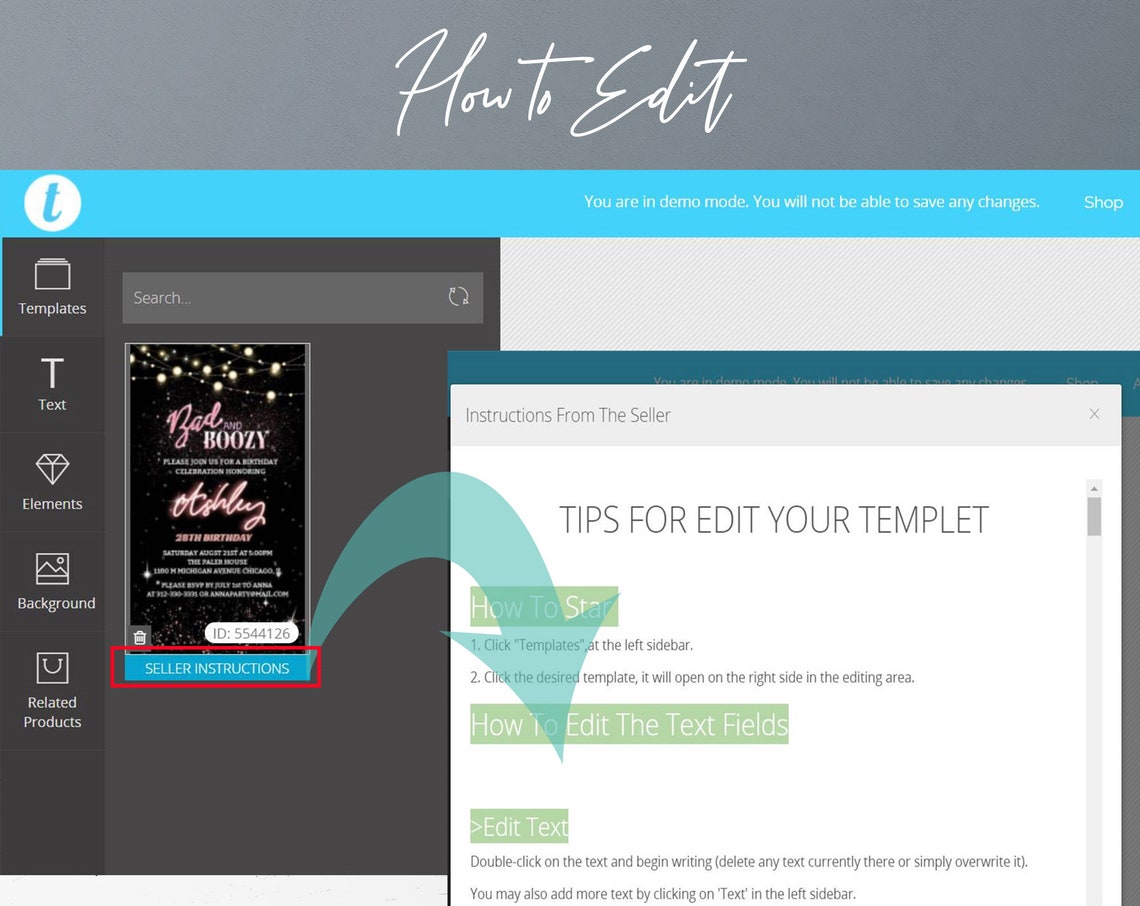 Electronic Birthday Invitations for Women INSTANT DOWNLOAD Etsy