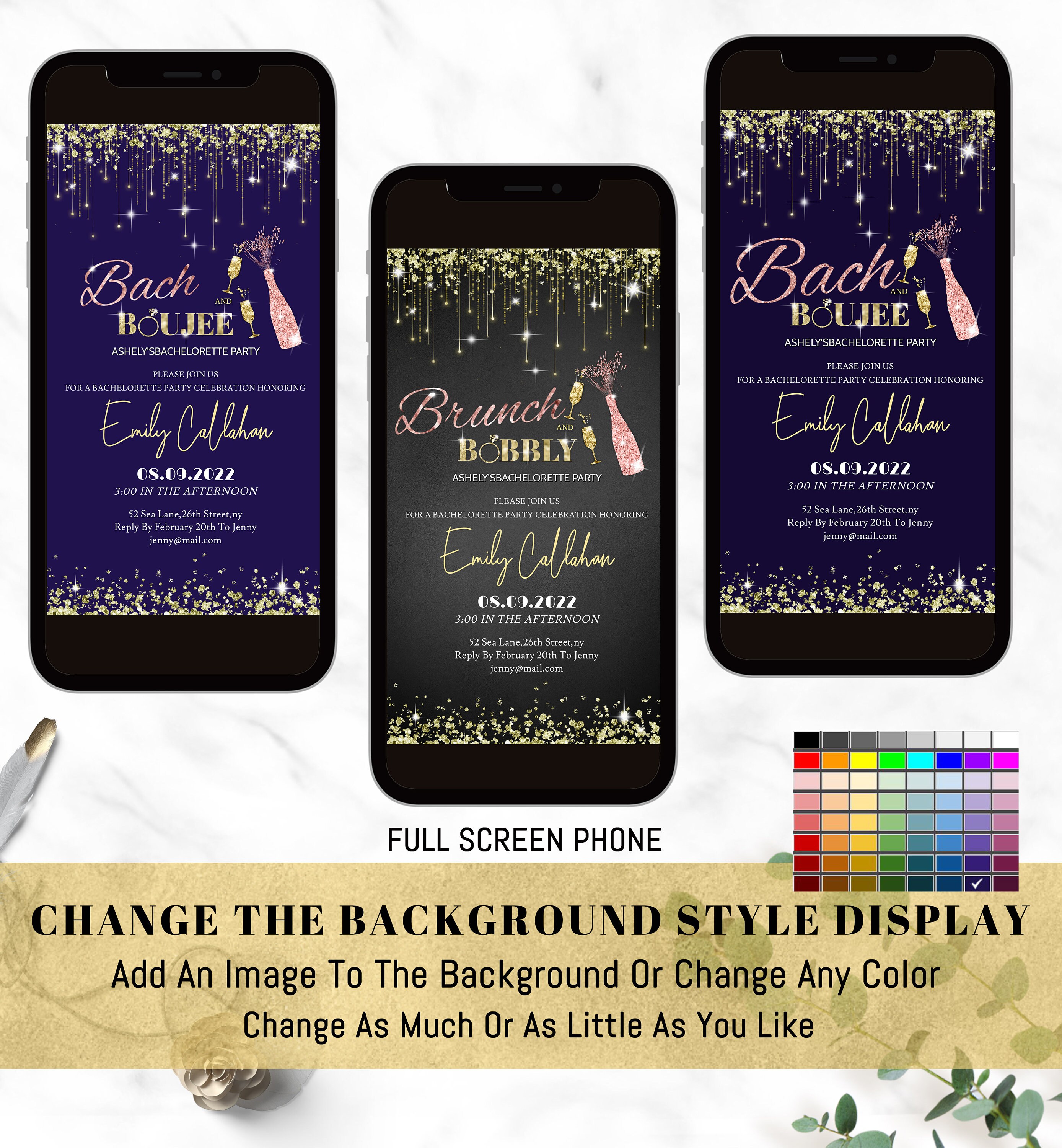 Evite Bachelorette Party
 Evite bachelorette invitation INSTANT DOWNLOAD EDITABLE phone