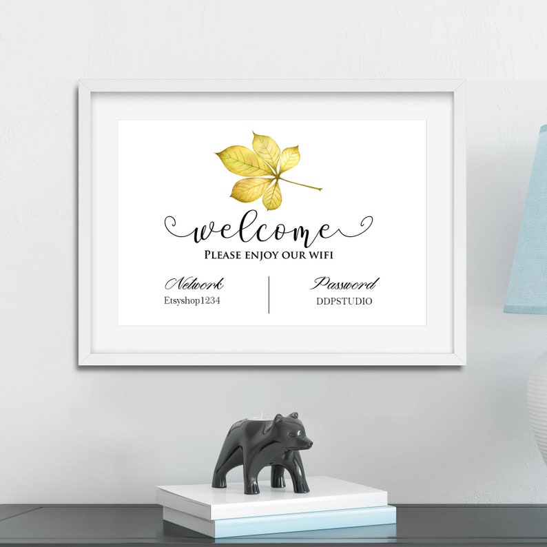 Wifi Sign Template Printable Wifi Password Welcome Guest - Etsy