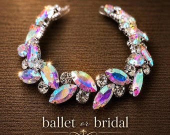 AB Rhinestone Bun Wrap: Bridal Ballet Hair Piece