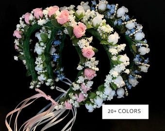 Floral Ballet Hair Wreath, Dance Recital Headpiece, Flower Girl Crown, First Communion Halo