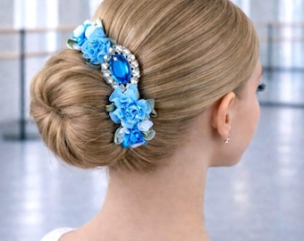 Blue, Lavender & Pink Ballet Bun Wrap Hairpiece Collection – Rhinestone BunWrap, Dance Recital Hair Accessory