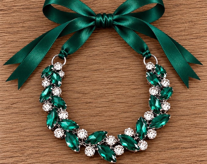 Green Rhinestone Bun Wrap: Esmerelda Ballet Hair Piece, Dance Recital Bunwrap
