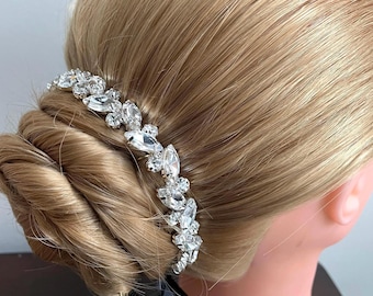 Handmade Silver Rhinestone Bun Wrap: Bridal Ballet Hair Piece