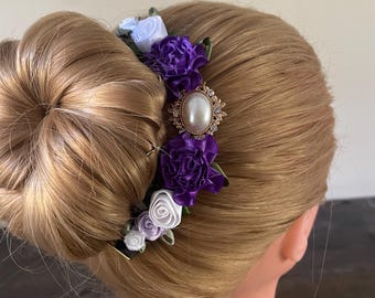 Sugar Plum Purple Jewel BunPin: lilac fairy hairpiece