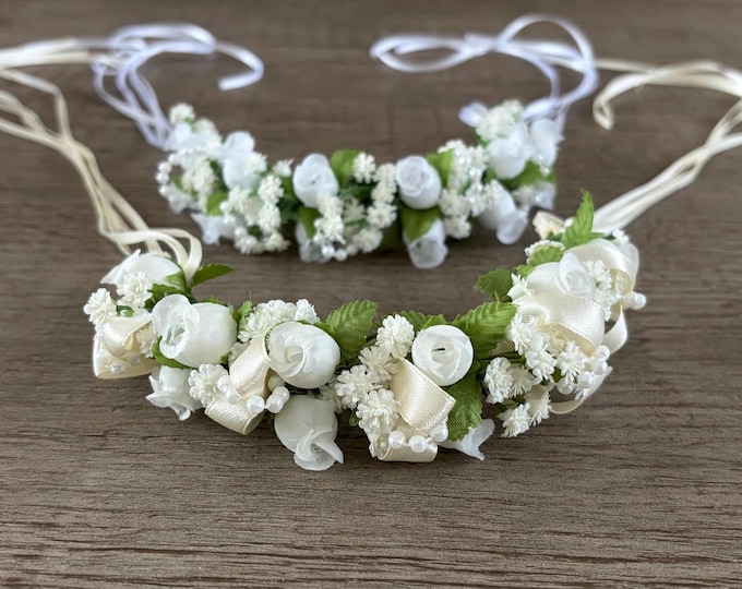 White or Ivory Ballet Bun Crown, Coppelia Headpiece, Giselle hairpiece, dance recital hair