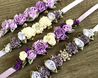 Lavender Lilac Ballet Bunwrap – Floral Roses Hairpiece for Dance Recital