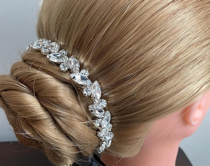 BunFlowerz Silver Rhinestone BunWrap (crystal ballet wrap, bridal hair piece, ballet bun pin, crown, ballet hairpiece, diamond bun wreath)