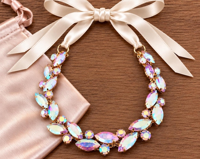 Gold AB Rhinestone BunWrap: Bridal Ballet Hair Piece