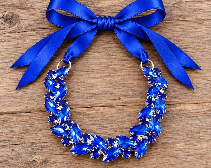 Royal Blue Ballet Bun Wrap, Rhinestone Dance Hair Accessory, Competition and Recital Hairpiece