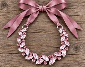 Pink Crystal Bun Wrap: Rhinestone Ballet Hairpiece