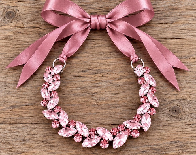 Pink Crystal Bun Wrap: Rhinestone Ballet Hairpiece