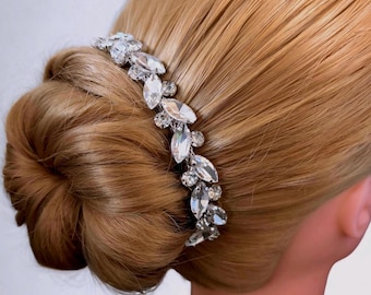 Silver Rhinestone Bun Wrap: Bridal Ballet Hair Piece
