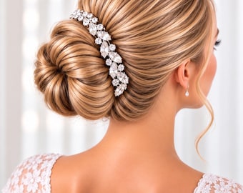 Silver Rhinestone Bun Wrap: Bridal Ballet Hair Piece