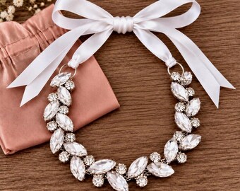 Crystal Bridal Bun Wrap, Silver Tone Wedding Hair Piece, Rhinestone Hair Accessory