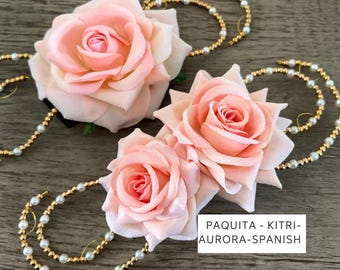 Pink Rose Ballet Headpiece: Paquita, Kitri, Aurora, Giselle, Awakening of Flora Bun Flower