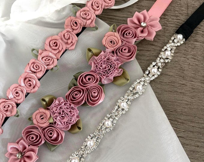 Dance BunWrap Set, Dusty Rose Bun Wrap Bundle: Blush Ballet Hair Accessories Gift