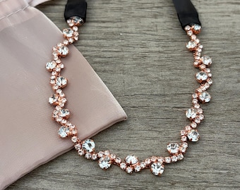 Rose Gold Rhinestone Bun Wrap: Ballet Hairpiece